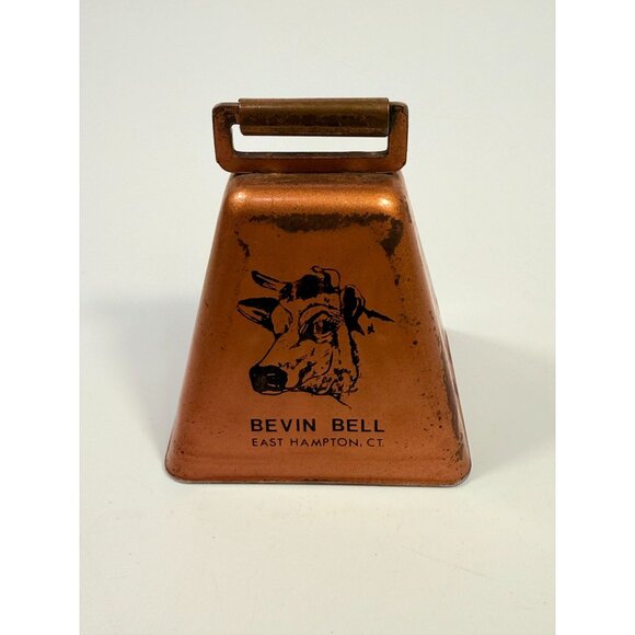 Cowbell Bevin Bell Copper Cowbell With Handle East Hampton CT | Vintage cow bell - Picture 13 of 14